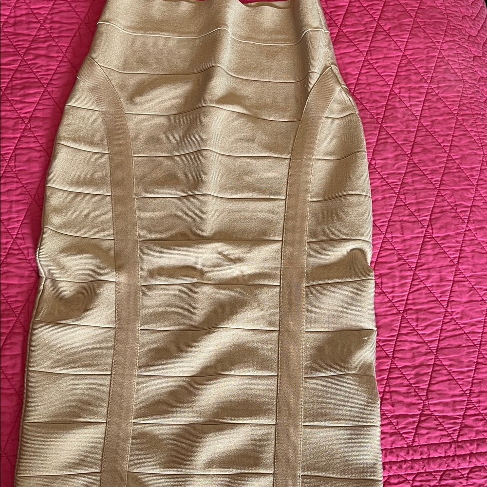 bebe Tan Midi Skirt